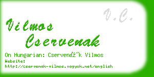 vilmos cservenak business card